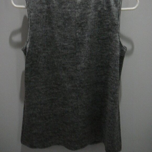 Jennifer Lopez Gray Sleeveless Mock Turtleneck Key Hole Front Top Size-Small - Picture 2 of 2